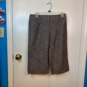 IZ Byer Gray/Brown Capri Dress pants